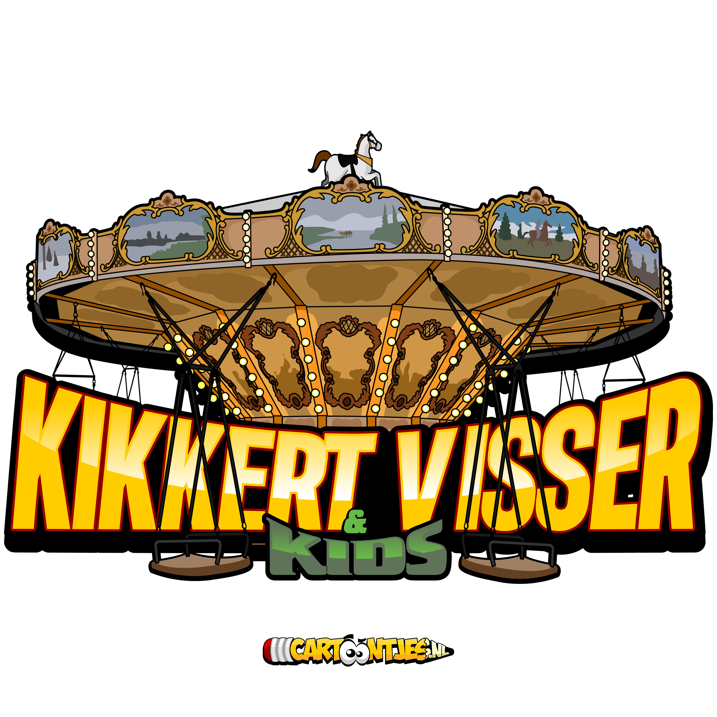 KIKKERT VISSER logo kermis draaimolen