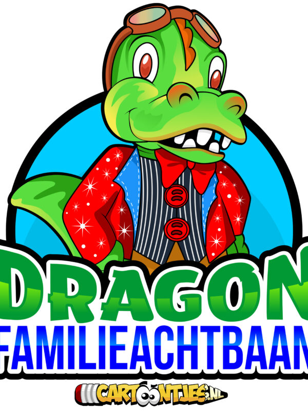 dragon familieachtbaan cartoon logo