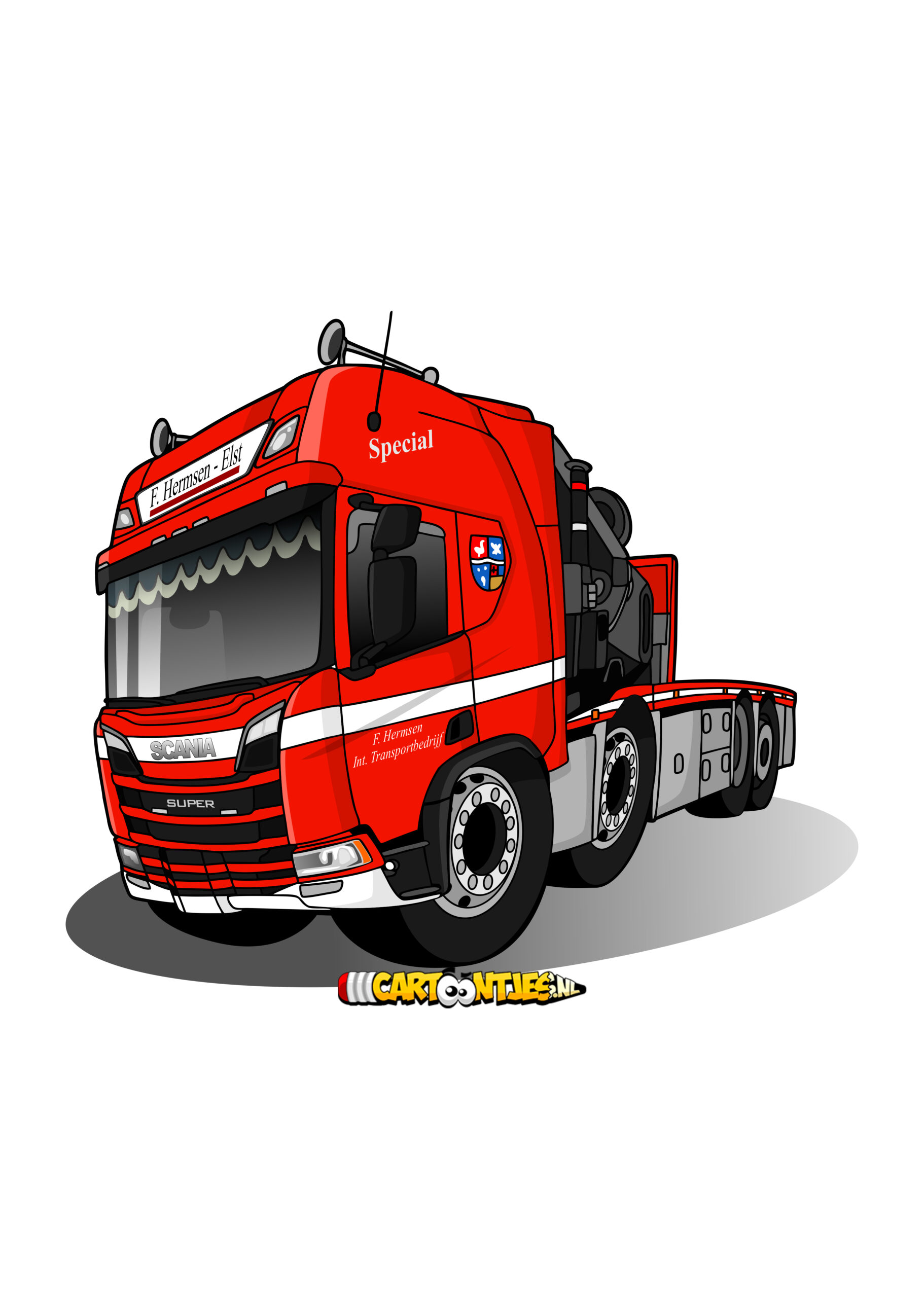 truck cartoon hermsen transport
