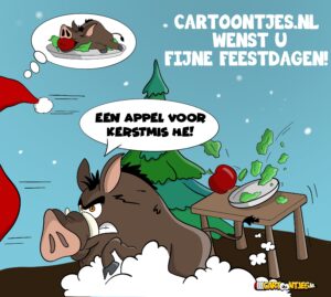 cartoontjes-kerstkaart-appel-voor-kerst