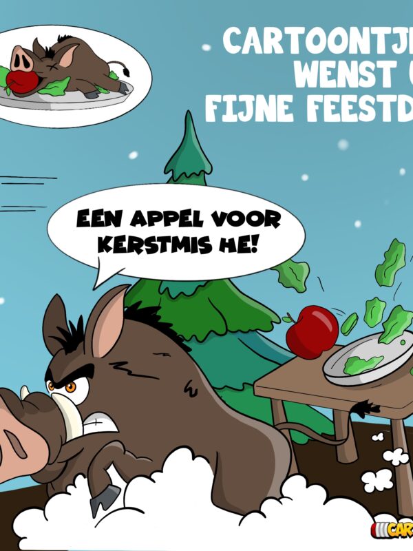 cartoontjes-kerstkaart-appel-voor-kerst